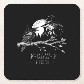 Dessous-de-verre Carré En Papier F-Caw-F Crow Halloween Witch F-Caw-F