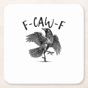 Dessous-de-verre Carré En Papier F-Caw-F Drôle de Corbeau Corbeau Saison Époumon Cr