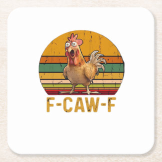 Dessous-de-verre Carré En Papier F-Caw-F Humour de poulet essentiel minimaliste pro