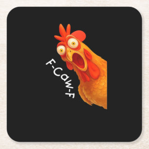 Dessous-de-verre Carré En Papier F-Caw-F Poulet Essentiel Minimaliste Propre