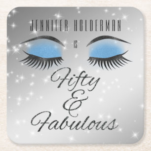 Dessous-de-verre Carré En Papier Fabuleux 50 Black Blue Glam Eyes Dessous de verre 