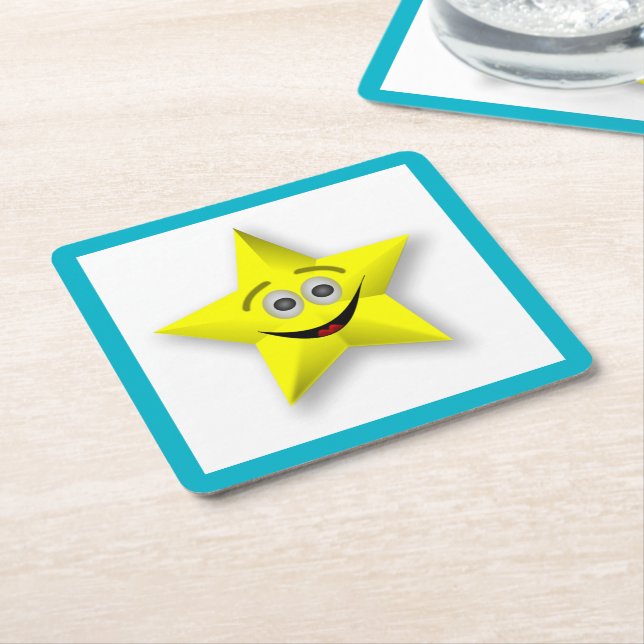 DESSOUS-DE-VERRE CARRÉ EN PAPIER FACE STAR (Incliné)