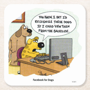 Dessous-de-verre Carré En Papier Facebook pour des chiens