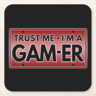 DESSOUS-DE-VERRE CARRÉ EN PAPIER FAITES-MOI CONFIANCE IM A GAMER