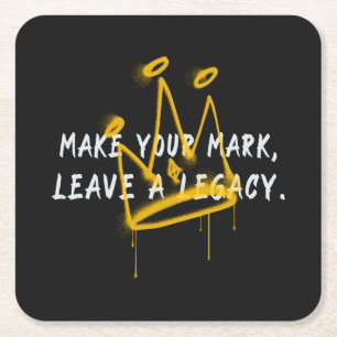 Dessous-de-verre Carré En Papier Faites votre marque Graffiti Crown