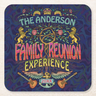 Dessous-de-verre Carré En Papier Family Reunion Band Retro les années 70 Concert Lo