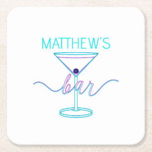 Dessous-de-verre Carré En Papier Fancy Script Fun Colonnes Fun Bar