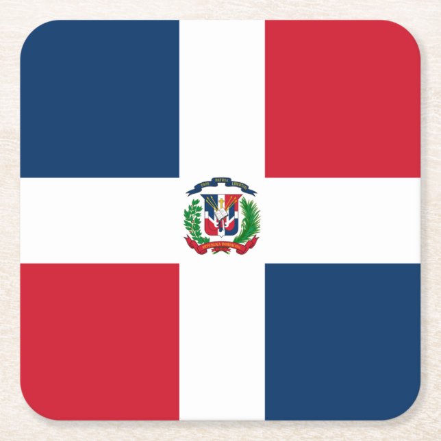 Dessous-de-verre Carré En Papier Fanion: République dominicaine (Devant)