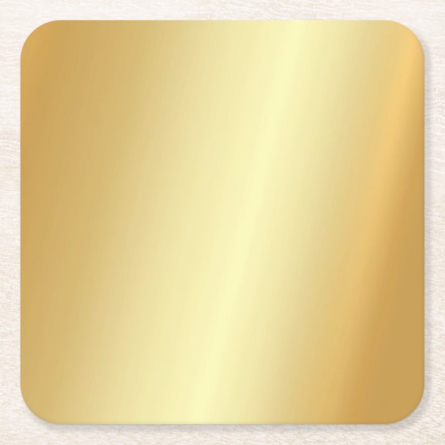 Dessous-de-verre Carré En Papier Faux Gold Elegant Blank Modèle moderne (Devant)