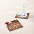 Faveur de mariage en bois floral burgundy rustique