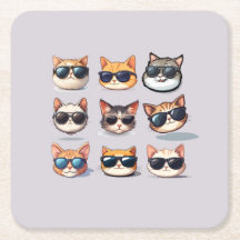 Feline Frenzy - Dessous de verre papier sur le thè