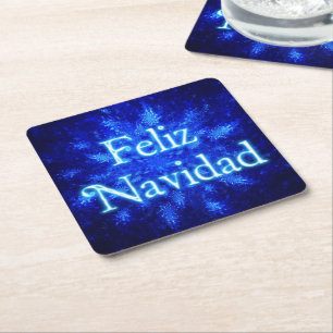 Dessous-de-verre Carré En Papier Feliz Navidad - Snowburst