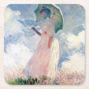 Dessous-de-verre Carré En Papier Femme avec un parasol, Claude Monet, 1886