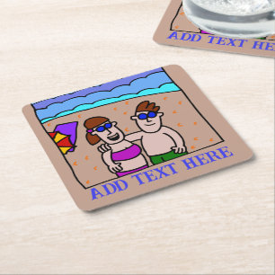 Dessous-de-verre Carré En Papier Femme Suit Swain, ajouter du texte, Dessous de ver