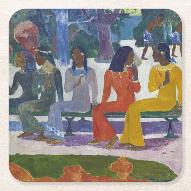 Dessous-de-verre Carré En Papier Femmes tahitiennes, Gauguin (Devant)