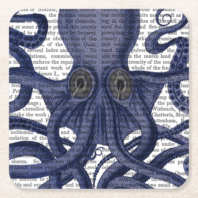 Dessous-de-verre Carré En Papier Fermer octopus (Devant)