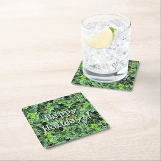 Dessous-de-verre Carré En Papier Festive Green Holly Berry Noël