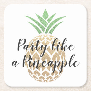 Dessous-de-verre Carré En Papier Fête comme un ananas Dessous de verre d'anniversai