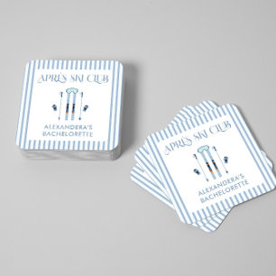 Dessous-de-verre Carré En Papier Fête de Bachelorette d'hiver Après Ski 