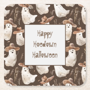 Dessous-de-verre Carré En Papier Fête de la Hoedown Halloween des fantômes occident