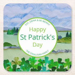 Dessous-de-verre Carré En Papier Fête de la Saint Patrick personnalisée