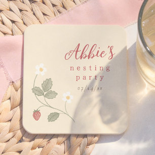 Dessous-de-verre Carré En Papier Fête de naissance Fille Nidification Baies & Fleur