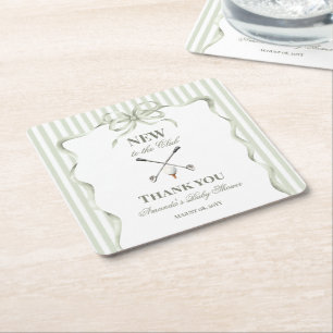 Dessous-de-verre Carré En Papier Fête de naissance Vintage Neutre Nouveau dans le C