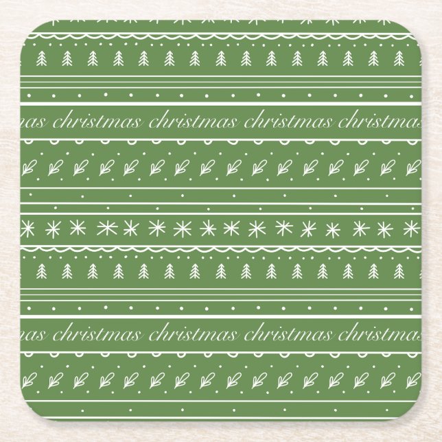 Dessous-de-verre Carré En Papier Fête de Noël (Devant)