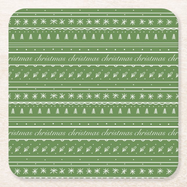 Dessous-de-verre Carré En Papier Fête de Noël (Devant)