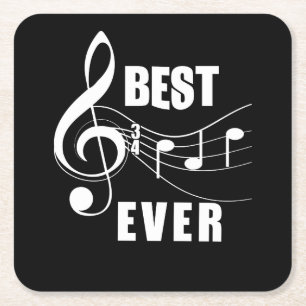 Dessous-de-verre Carré En Papier Fête des pères de notes musicales pour les homme