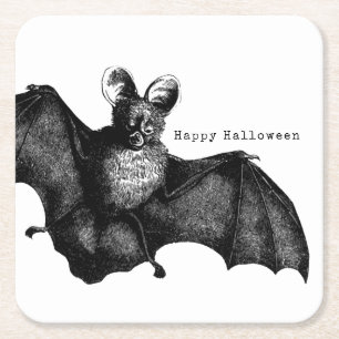 Dessous-de-verre Carré En Papier Fête d'Halloween Vintage de chauve-souris déplaisa