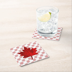 Dessous-de-verre Carré En Papier Feuille d'érable du Canada par Shirley Taylor