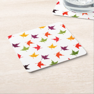 Dessous-de-verre Carré En Papier Feuilles d'automne colorées Simple Automne Feuille
