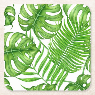 Dessous-de-verre Carré En Papier Feuilles tropicaux