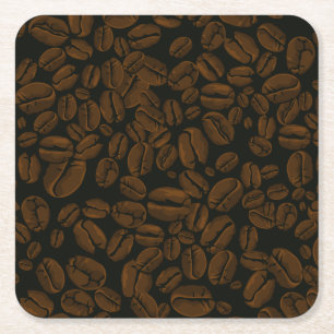 Dessous-de-verre Carré En Papier Fèves de café grillées