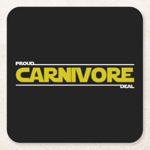 Dessous-de-verre Carré En Papier Fier Carnivore. Deal.