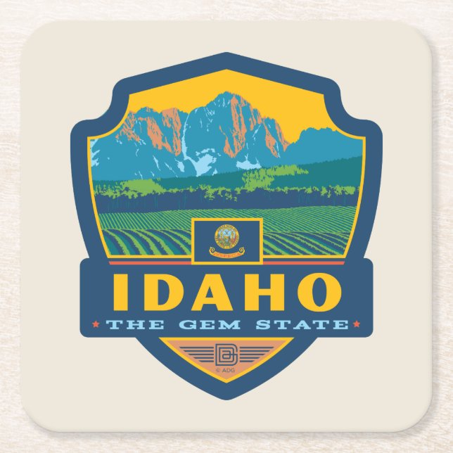 Dessous-de-verre Carré En Papier Fierté de l'État | Idaho (Devant)