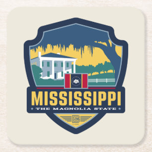 Dessous-de-verre Carré En Papier Fierté de l'État   Mississippi