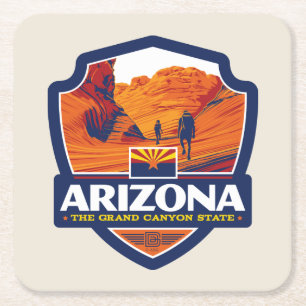 Dessous-de-verre Carré En Papier Fierté d'État Arizona