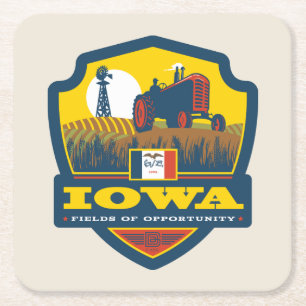 Dessous-de-verre Carré En Papier Fierté d'État  Iowa