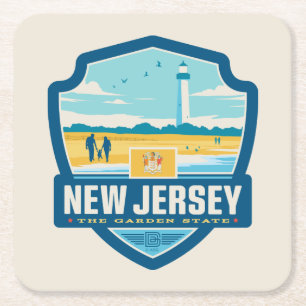 Dessous-de-verre Carré En Papier Fierté d'État New Jersey