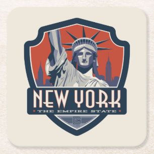 Dessous-de-verre Carré En Papier Fierté d'État  New York