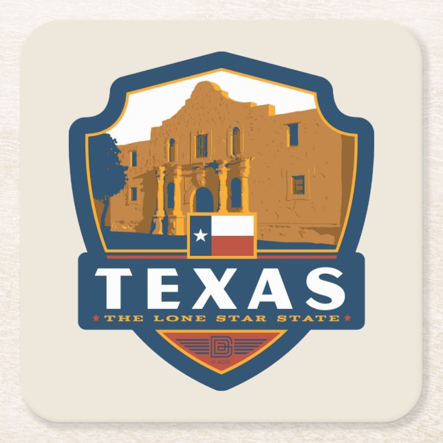Dessous-de-verre Carré En Papier Fierté | le Texas d'état (Devant)