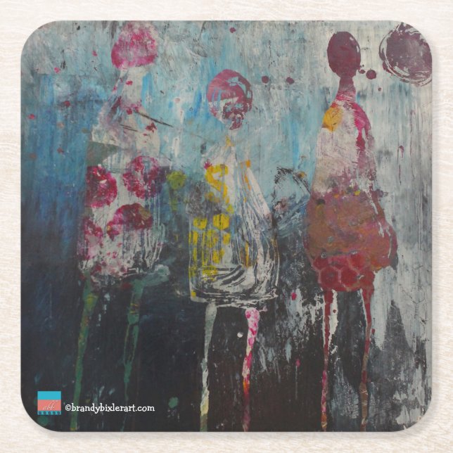 Dessous-de-verre Carré En Papier Figures abstraites (Devant)