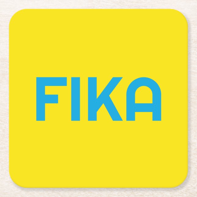 Dessous-de-verre Carré En Papier FIKA Bold Jaune et bleu (Devant)