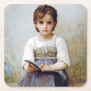 Dessous-de-verre Carré En Papier Fille, Bouguereau