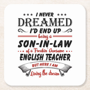 Dessous-de-verre Carré En Papier Fils En Droit De L'Enseignant Anglais Awesome