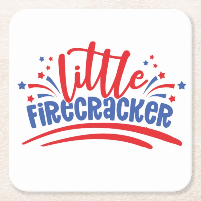 Dessous-de-verre Carré En Papier Firecracker 4 juillet (Devant)