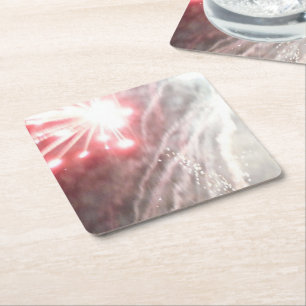 Dessous-de-verre Carré En Papier Fireworks 14 dessous de verre papier