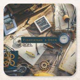 Dessous-de-verre Carré En Papier Fisherman’s Deck Paper Coasters